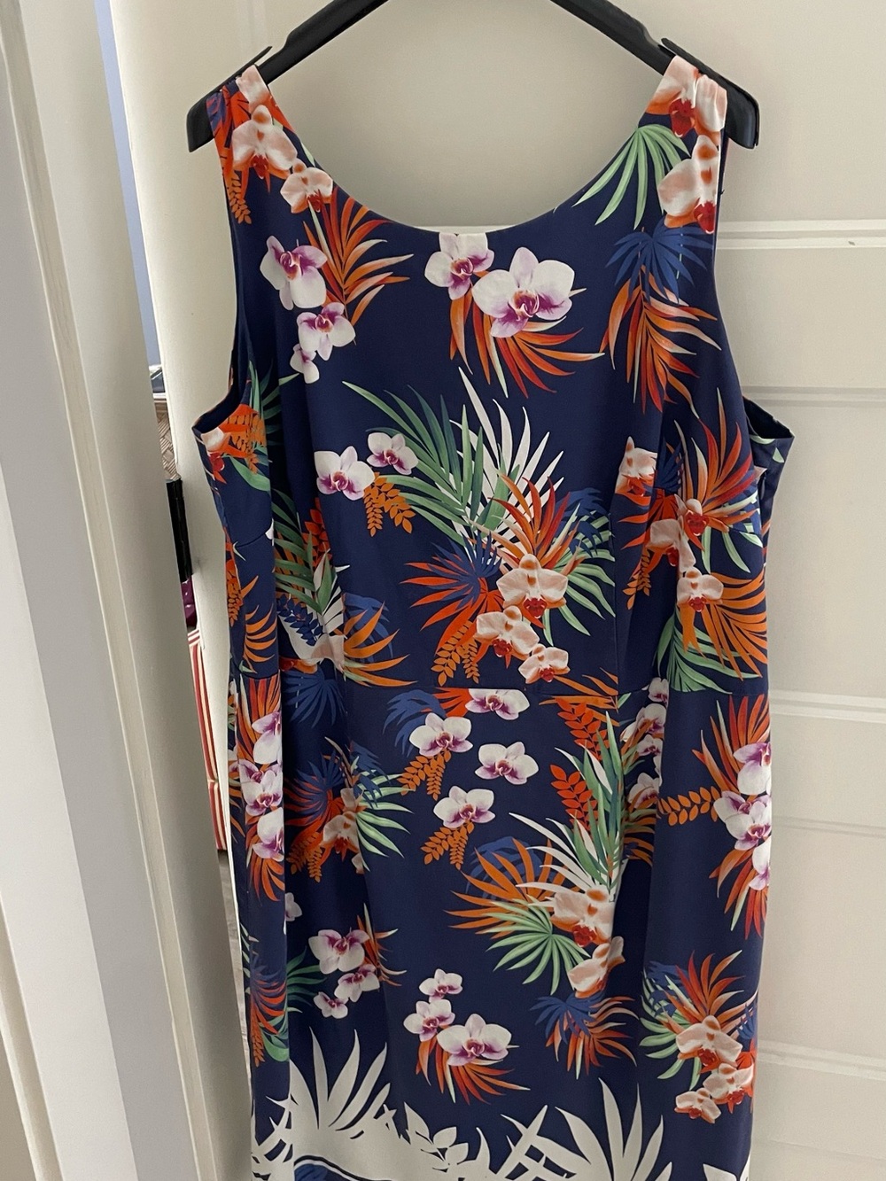 Talbots Navy Tropical Floral Maxi Dress